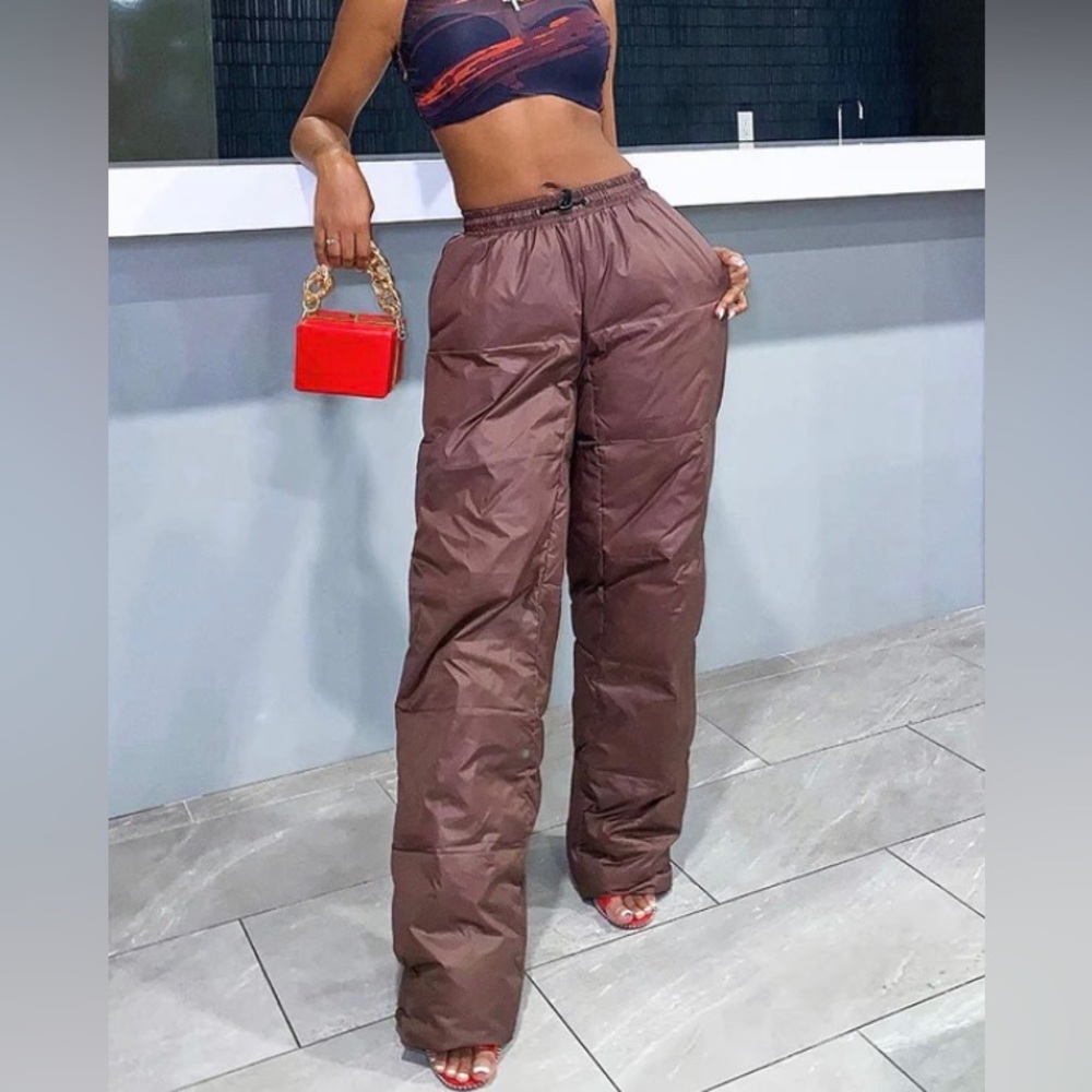 🐻🤎❄️NEW Brown Ski Pants Puffer (Winter Quilted Snow Pants)